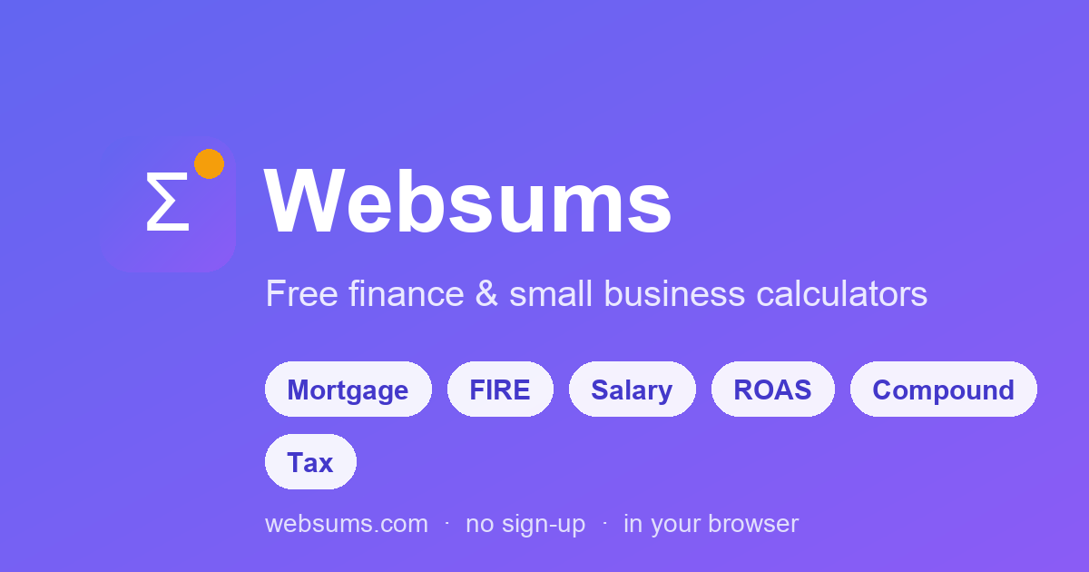 WebSums — free finance & small business calculators